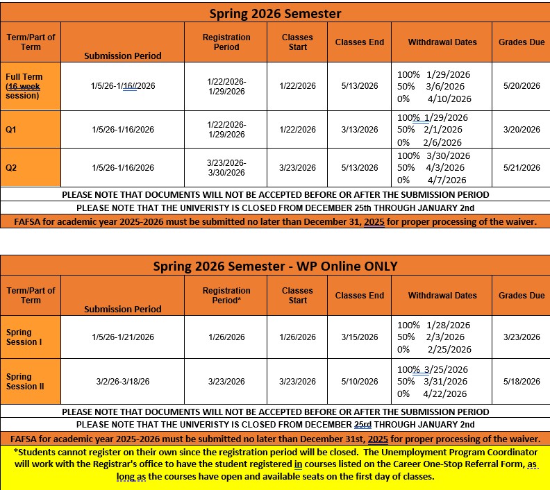 Summer 2025 UE calendar